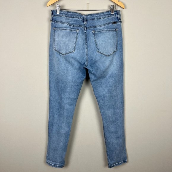 KanCan Jeans Womens 11/29 Blue Girlfriend‎ Mid Rise Distressed Denim Button Fly - Picture 7 of 12